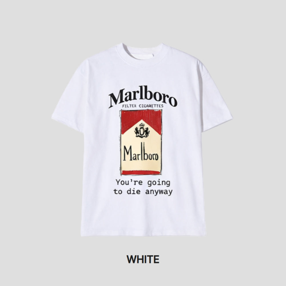 Marlboro 印花 短版 純棉 短袖 T恤 / 4色