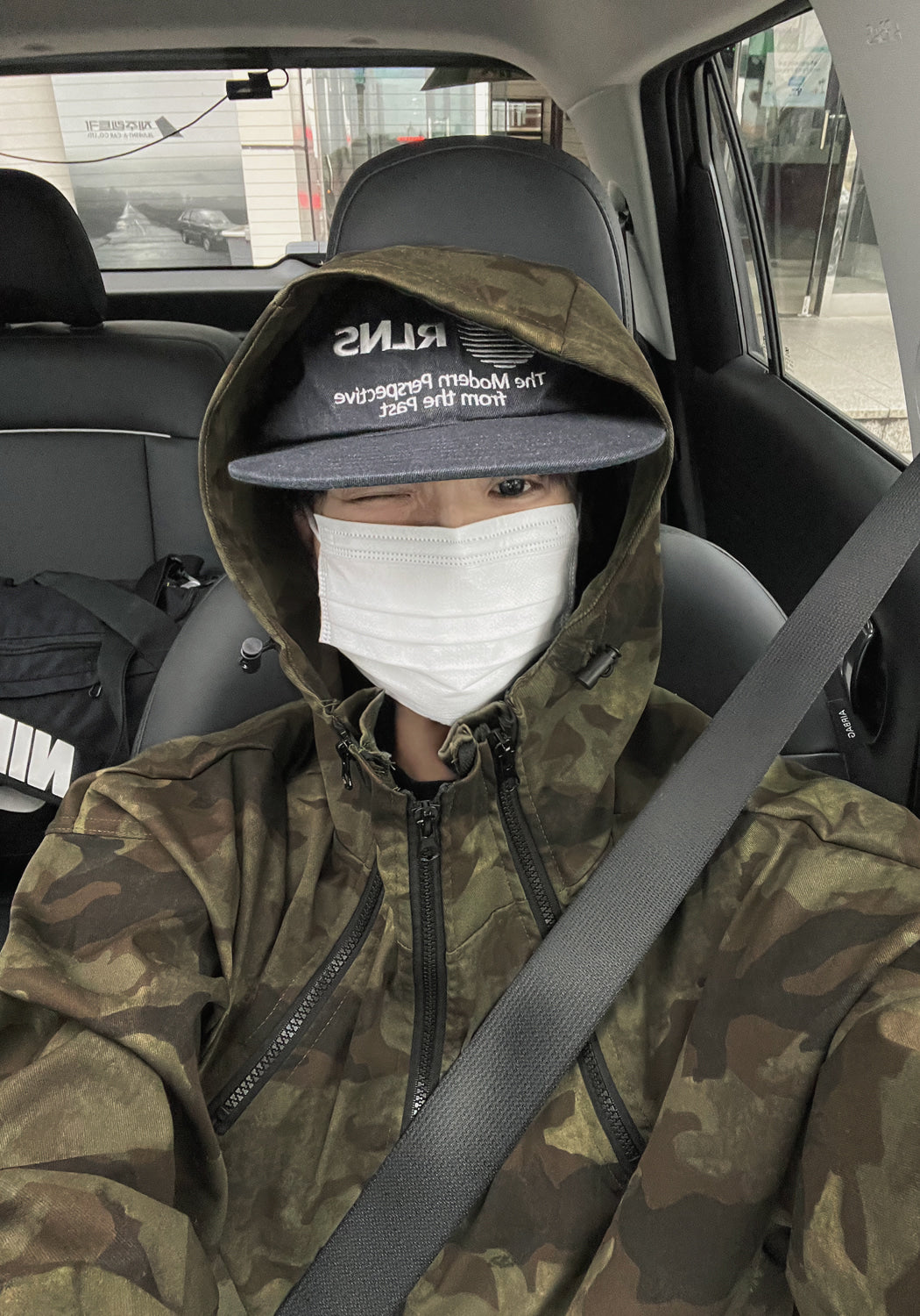 迷彩 雙拉鍊 抽繩 連帽外套