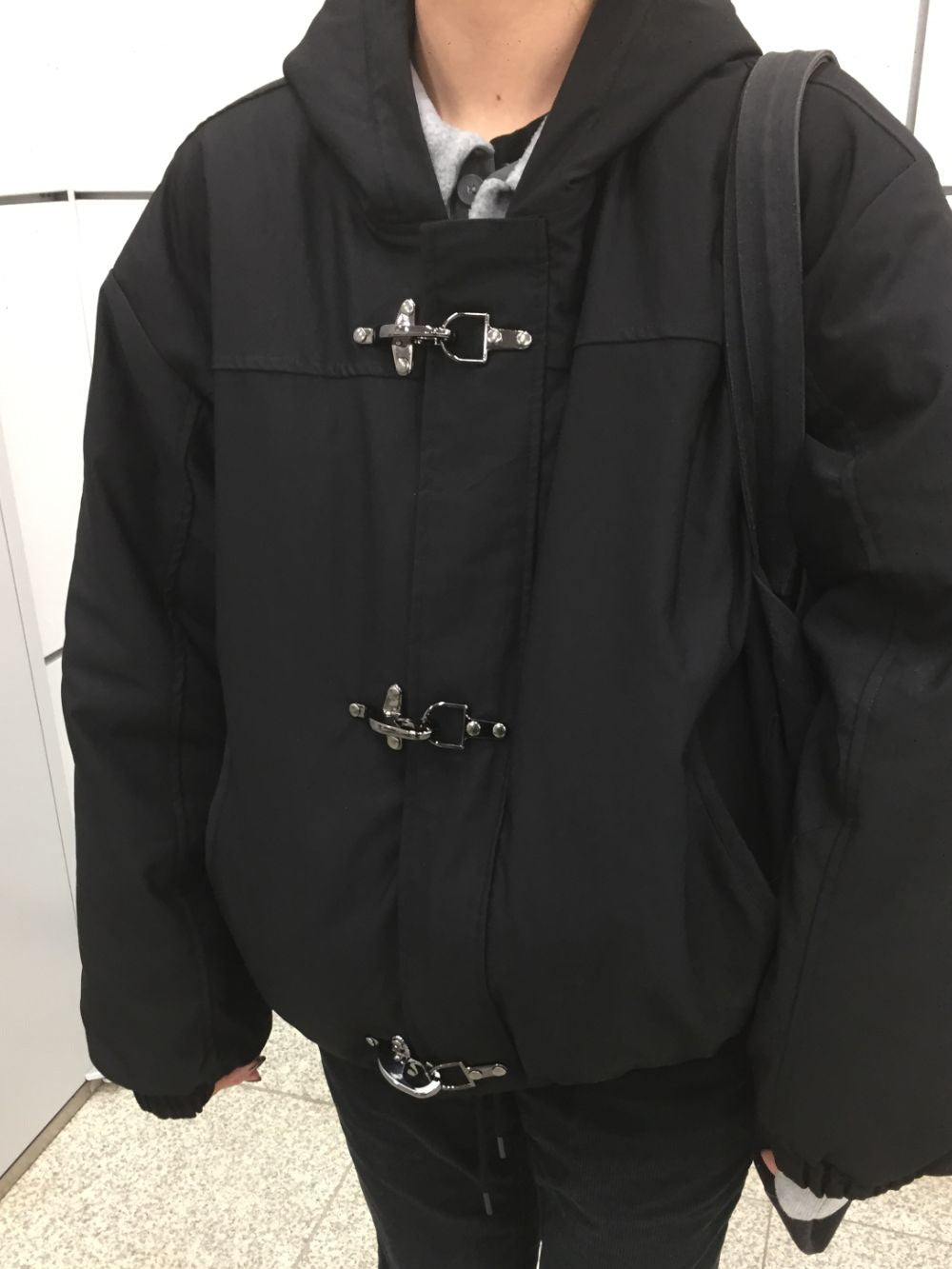 鋪棉 消防扣 高密棉 連帽外套 / 2色