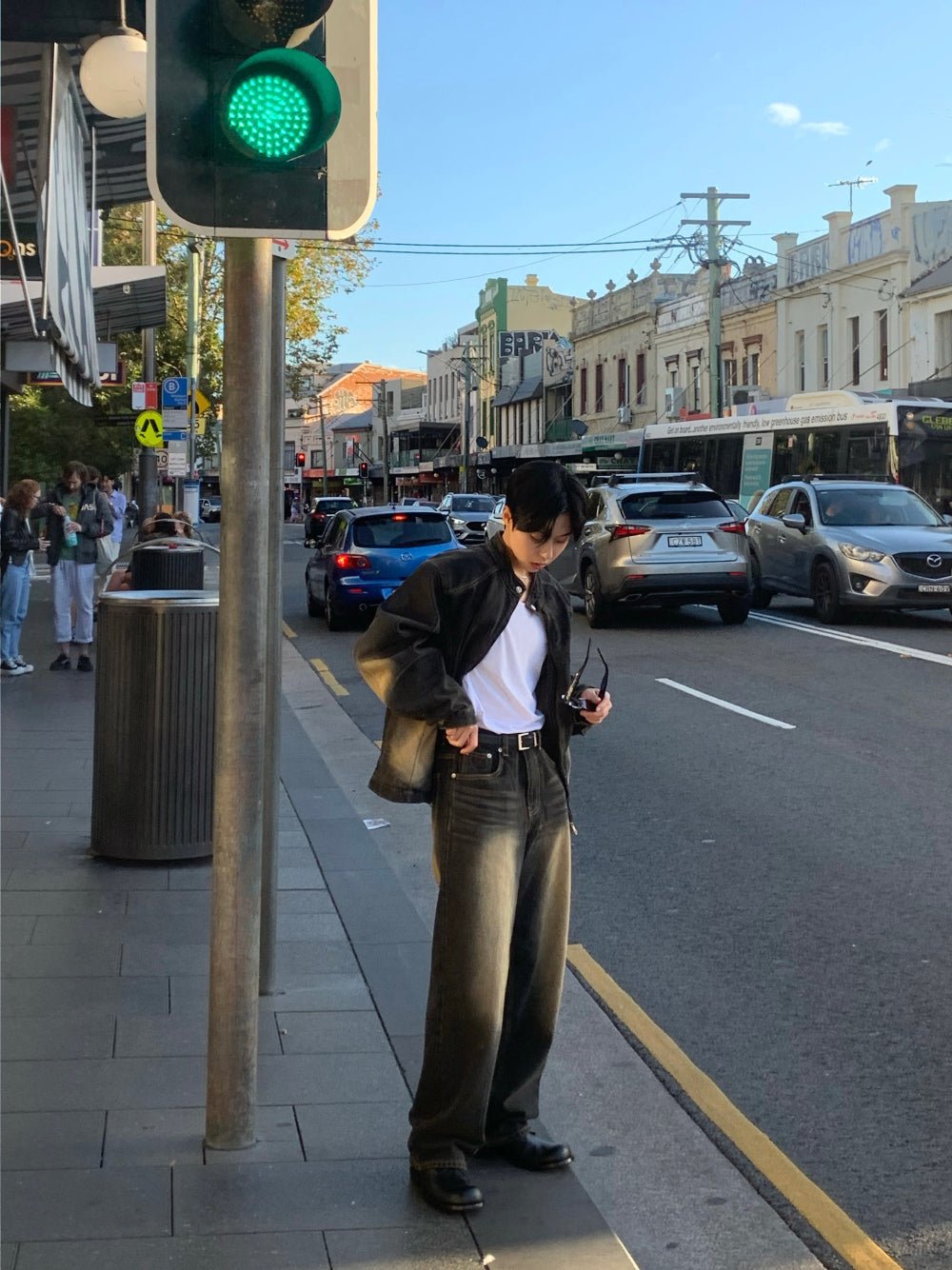 復古 水洗 寬鬆 顯高 直筒 牛仔褲 / 3色 - WHATEVER