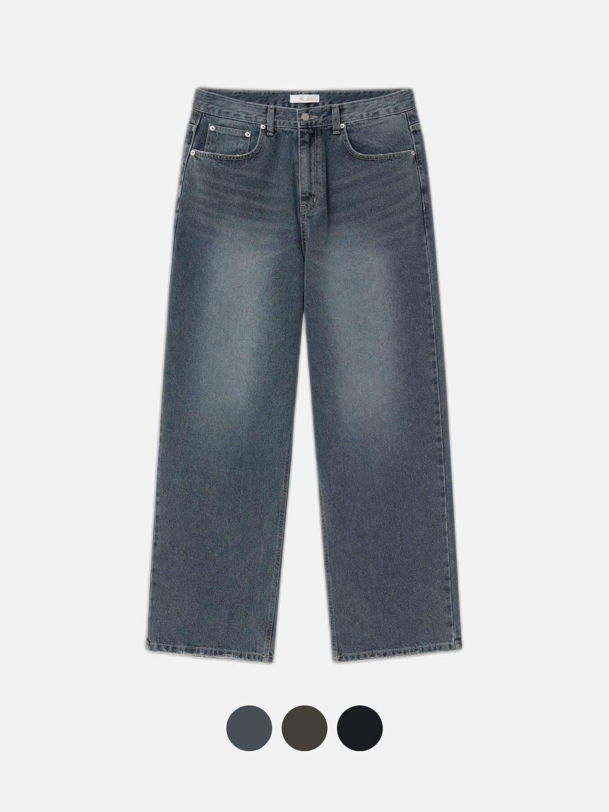 復古 水洗 寬鬆 顯高 直筒 牛仔褲 / 3色 - WHATEVER