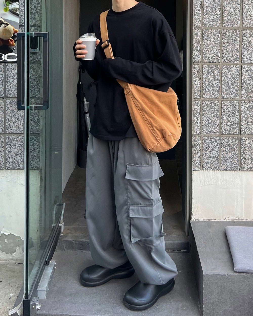 復古 水洗 帆布 側背包 斜背包 / 3色 - WHATEVER