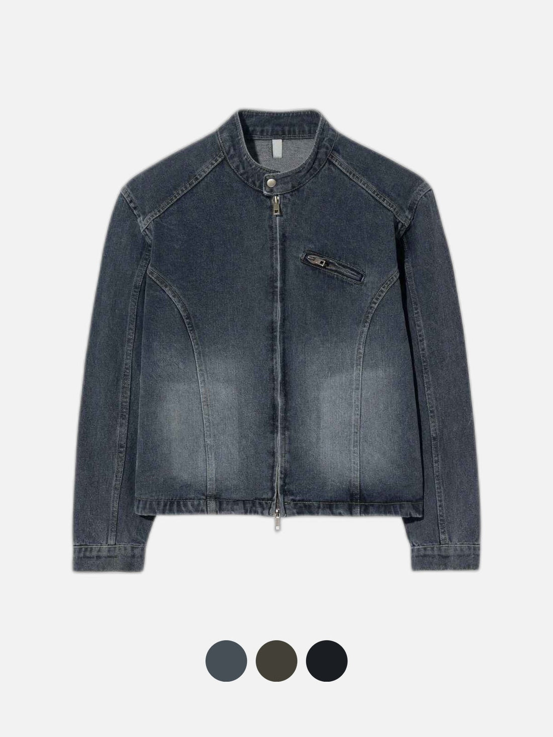 復古 水洗 寬鬆 短版 牛仔外套 / 3色 - WHATEVER STUDIO