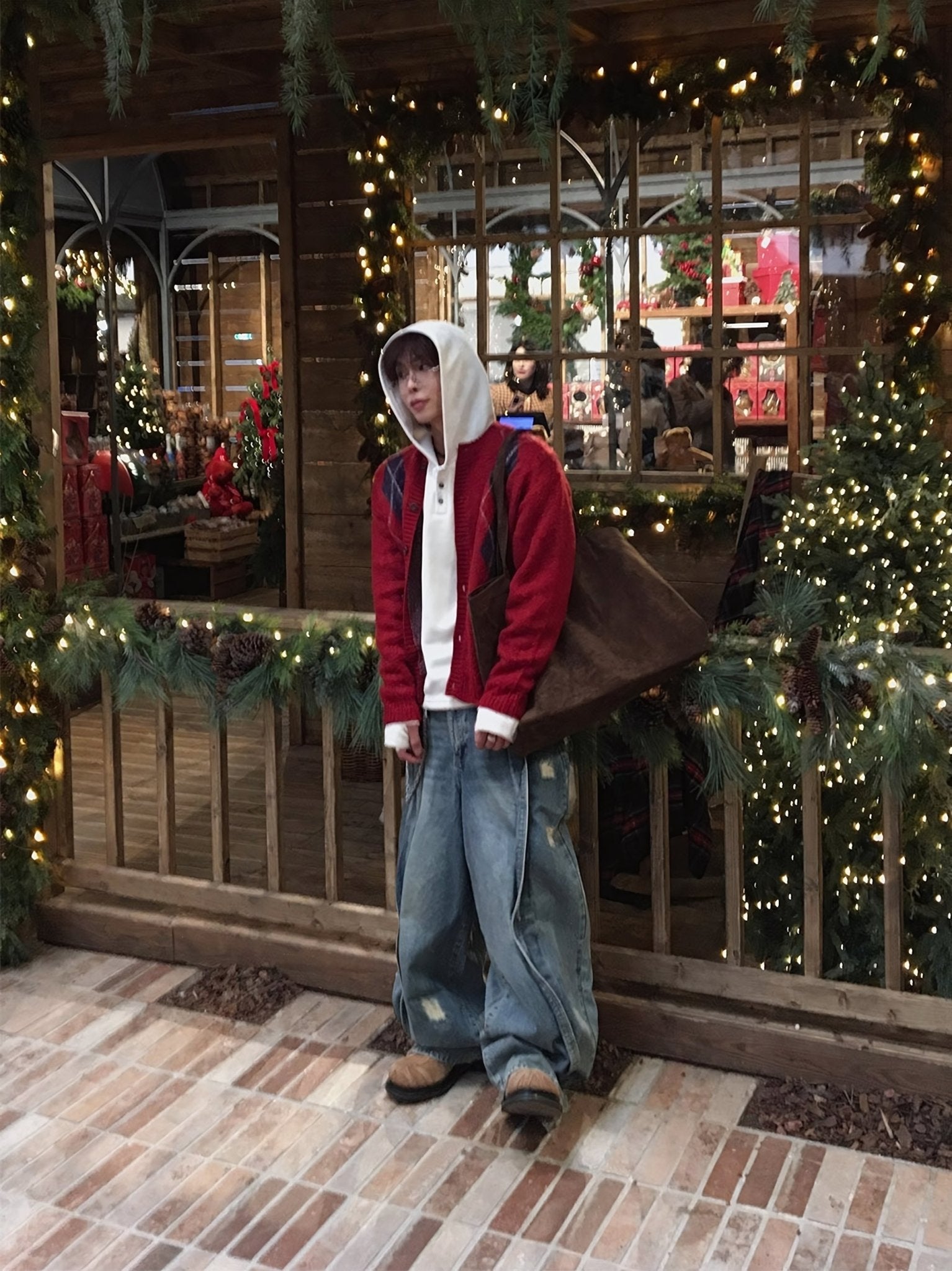 簡約 麂皮 絨面 大容量 肩背 托特包 / 3色 - WHATEVER