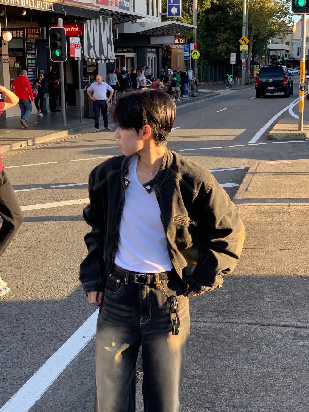 復古 水洗 寬鬆 顯高 直筒 牛仔褲 / 3色 - WHATEVER STUDIO