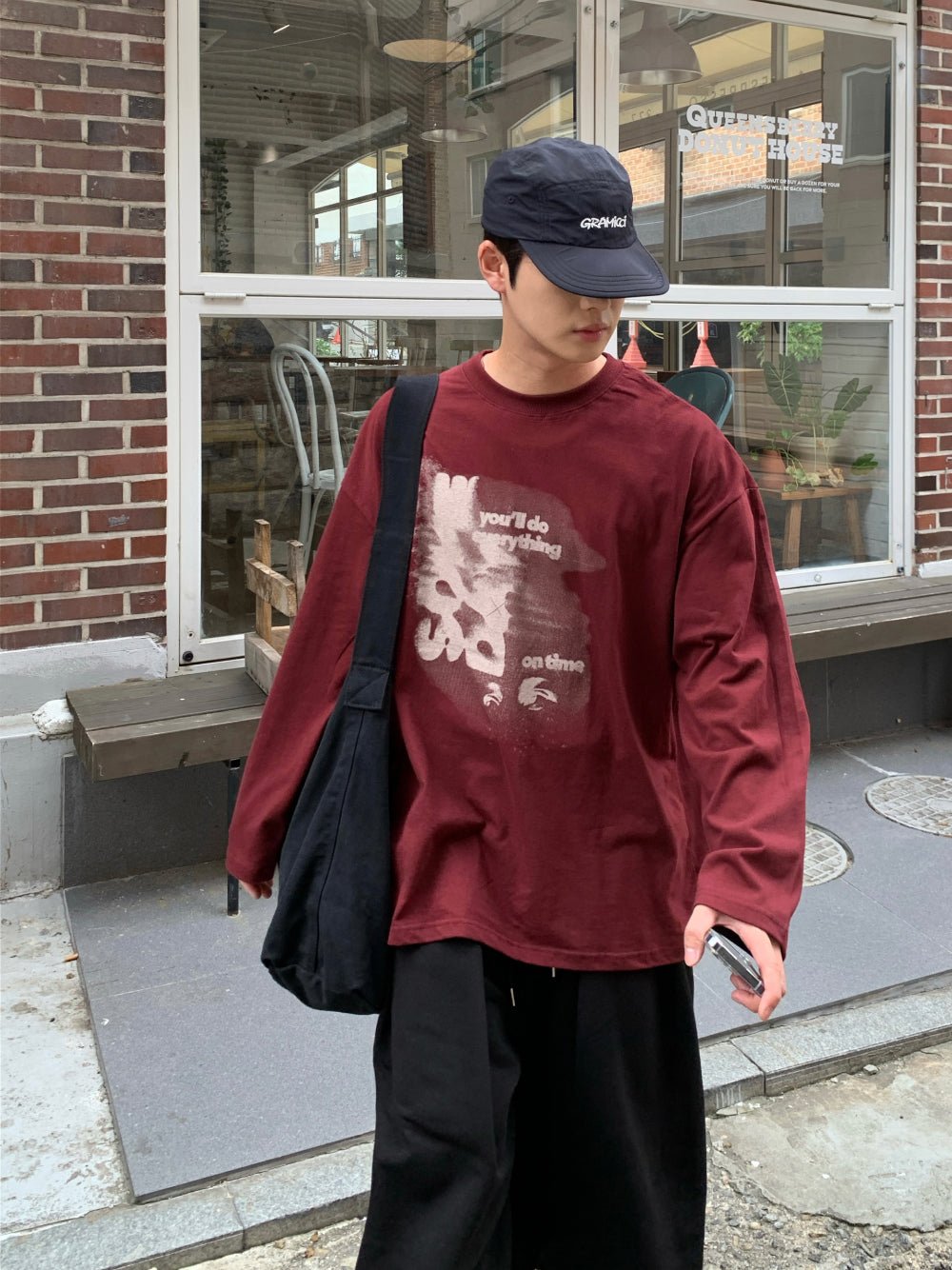 復古 水洗 帆布 側背包 斜背包 / 3色 - WHATEVER