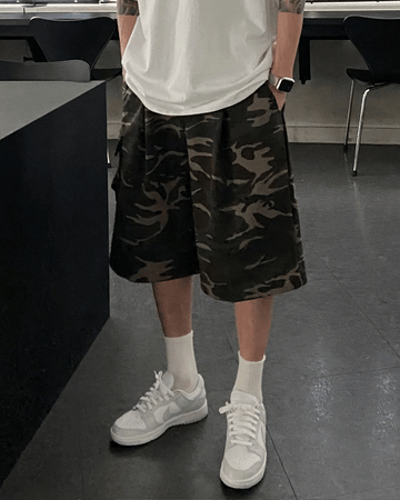 迷彩 工裝 百慕達 棉質 短褲 / 3色 - WHATEVER