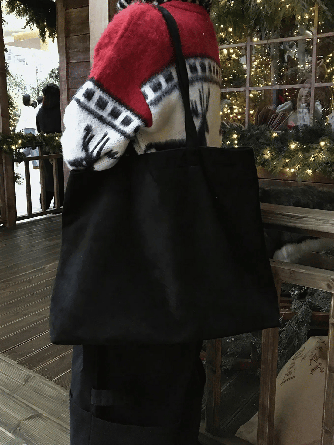 簡約 麂皮 絨面 大容量 肩背 托特包 / 3色 - WHATEVER