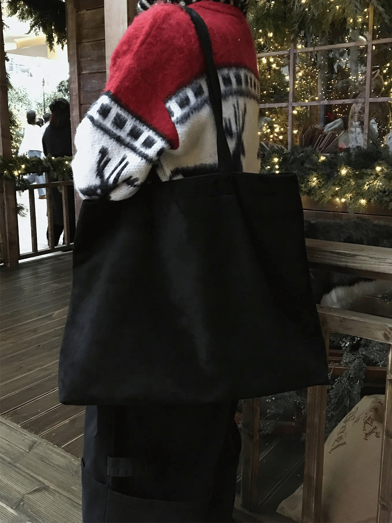 簡約 麂皮 絨面 大容量 肩背 托特包 / 3色 - WHATEVER