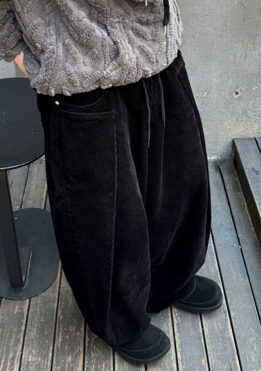 燈芯絨 半鬆緊 氣球 長褲 / 3色 - WHATEVER