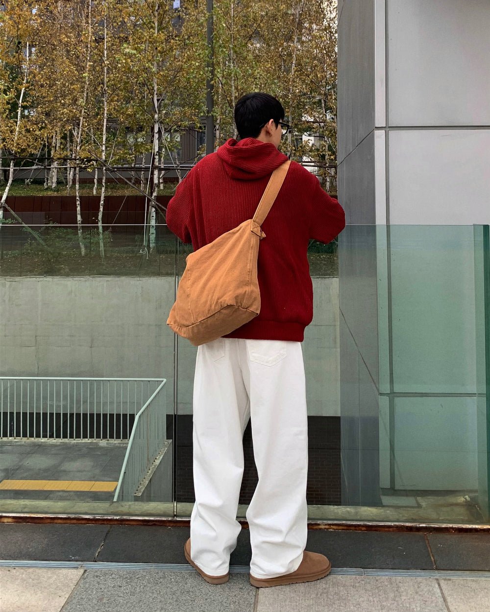 復古 水洗 帆布 側背包 斜背包 / 3色 - WHATEVER