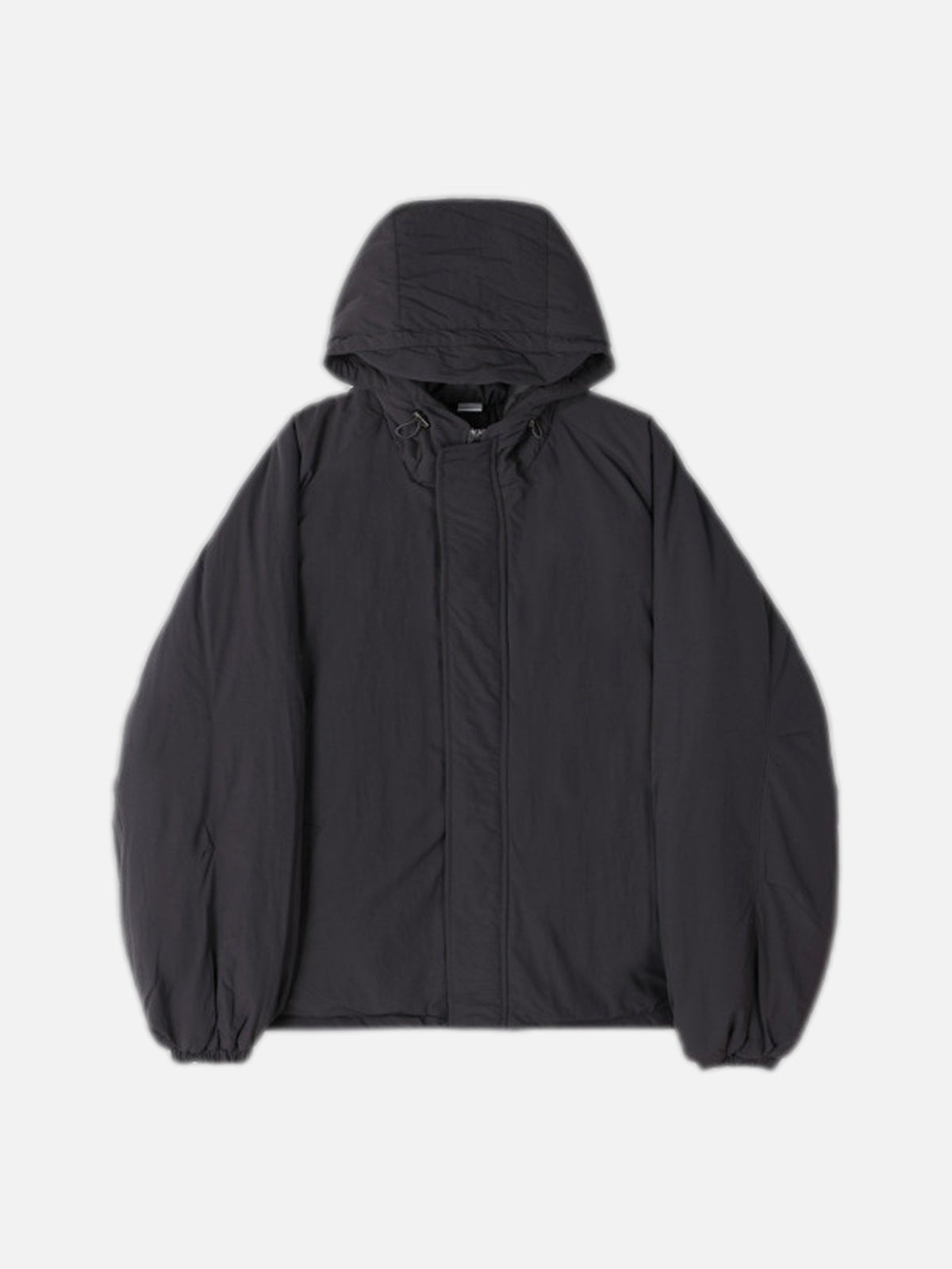 可調抽繩 雙拉鍊 極簡 寬鬆 連帽 羽絨外套 / 3色 - WHATEVER