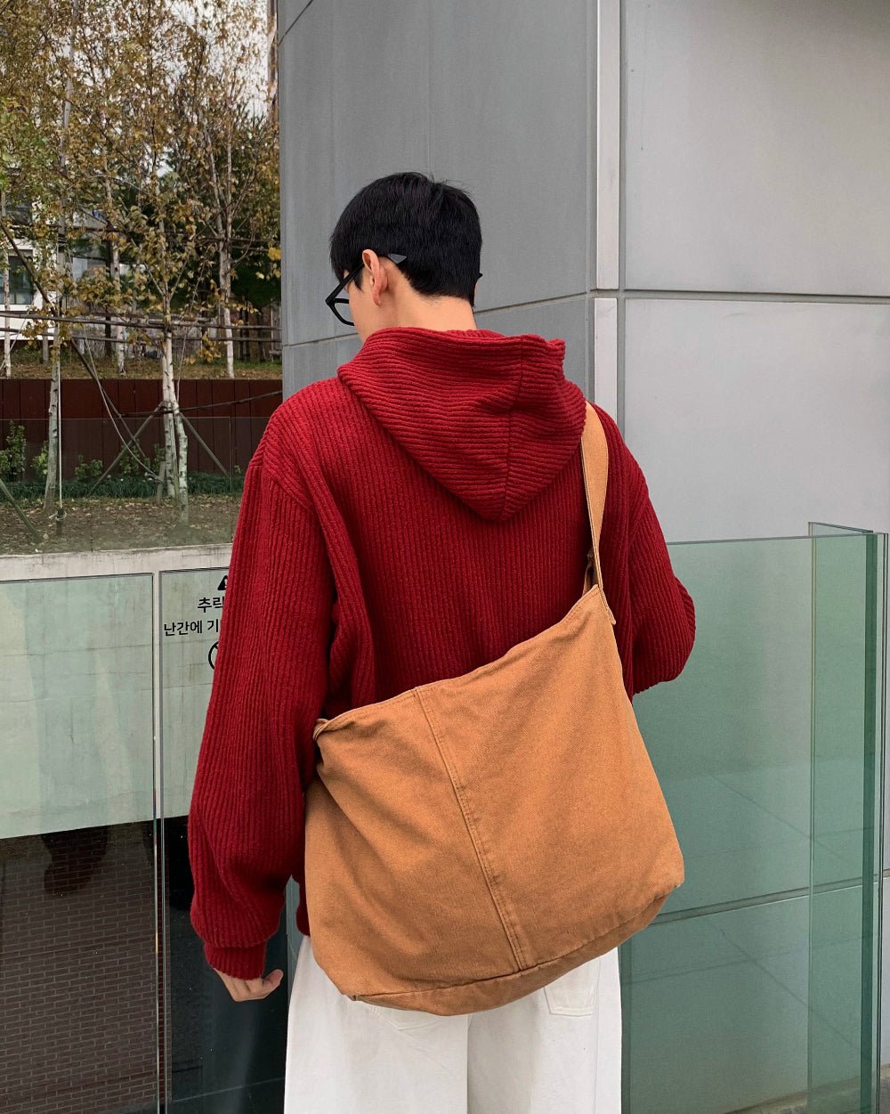 復古 水洗 帆布 側背包 斜背包 / 3色 - WHATEVER