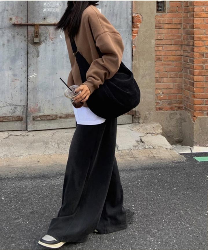 復古 慵懶 棉質 半月 斜背包 / 3色 - WHATEVER STUDIO