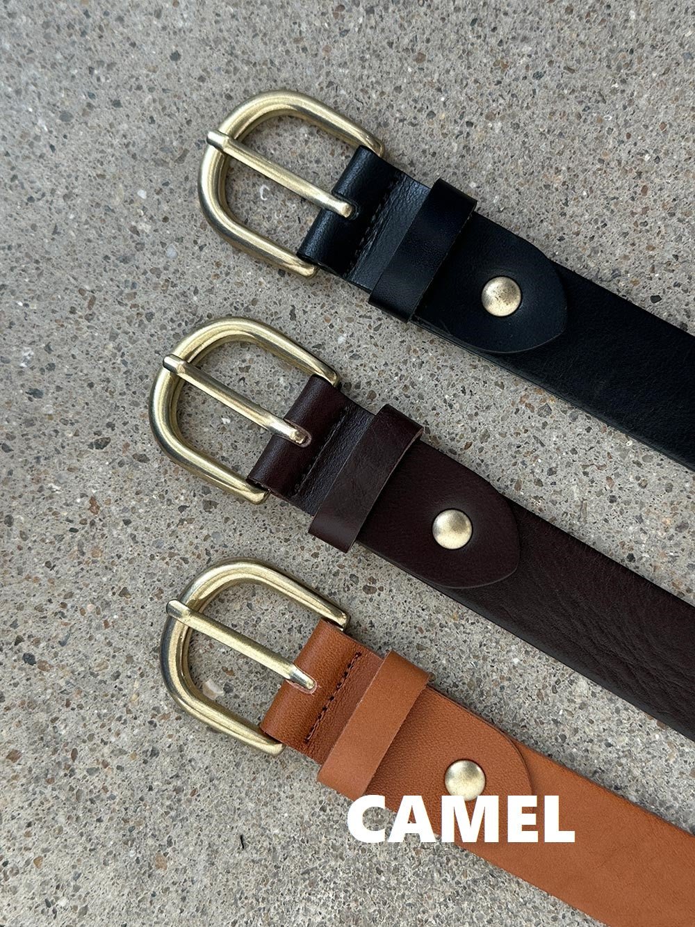 30mm Italian Genuine Leather Belt / 3色 - WHATEVER