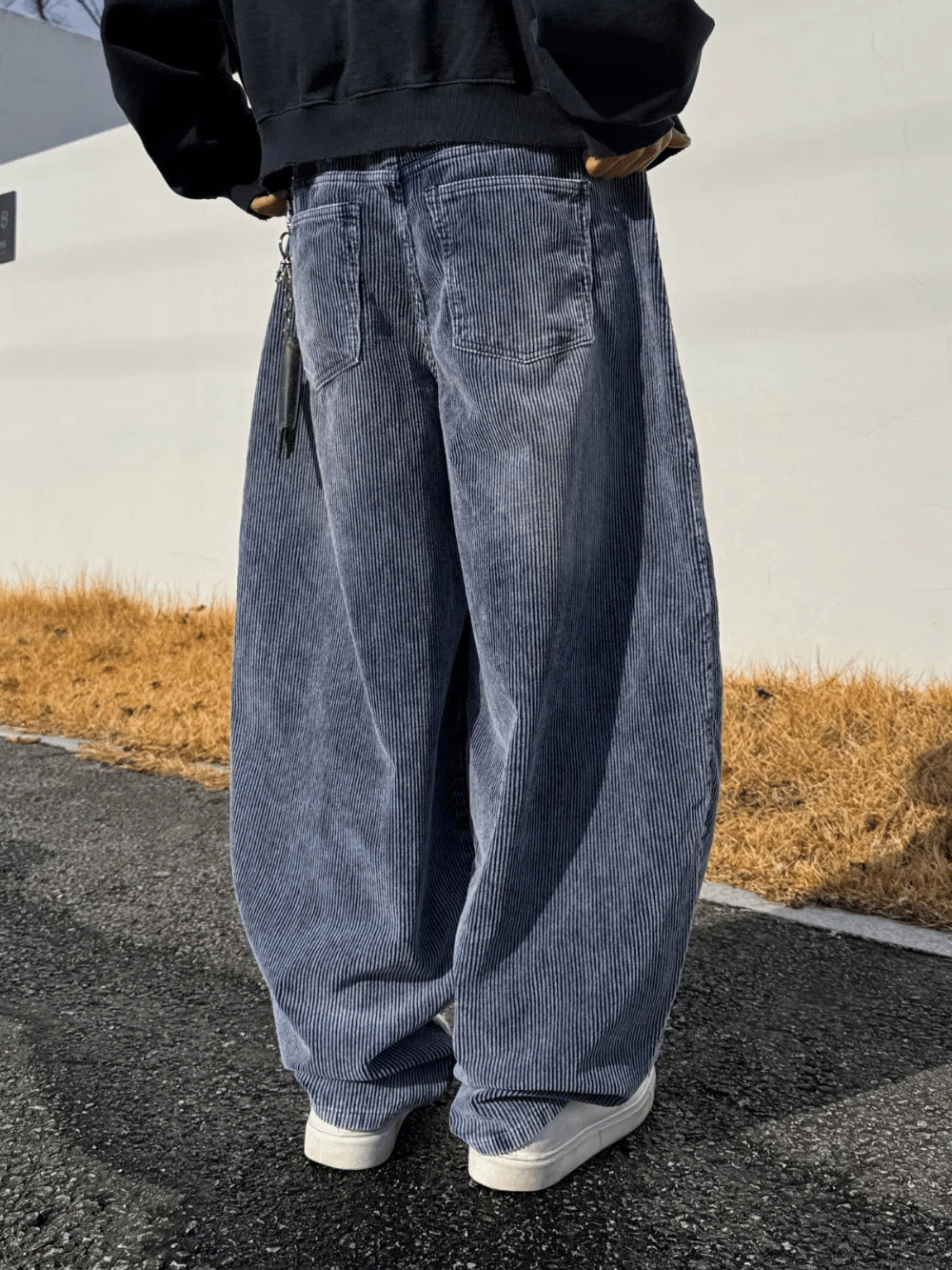 復古 水洗 燈芯絨 寬版 氣球 牛仔褲 / 4色 - WHATEVER