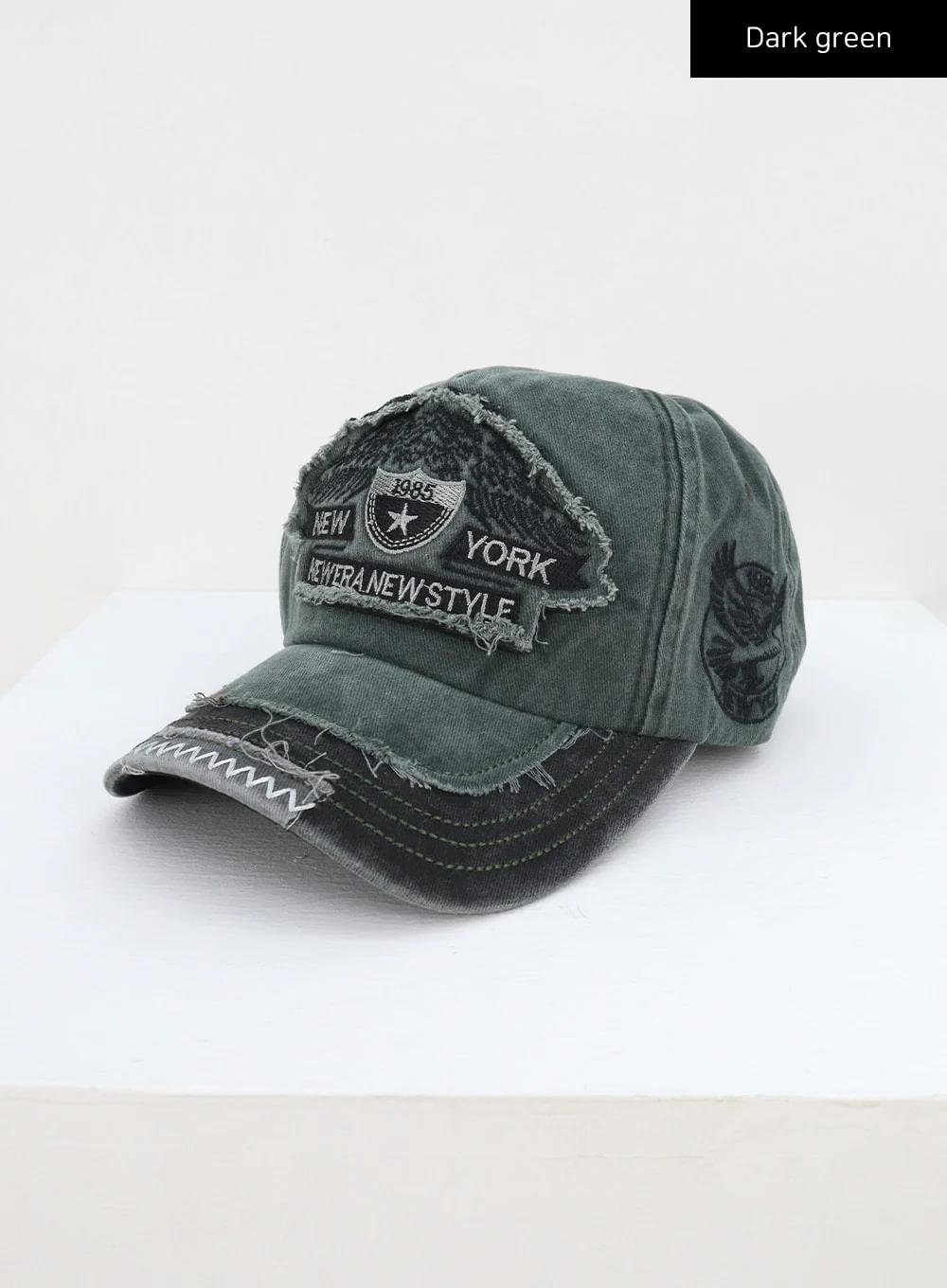 美式 復古 破壞 不收邊 刺繡 老帽 / 4色 - WHATEVER
