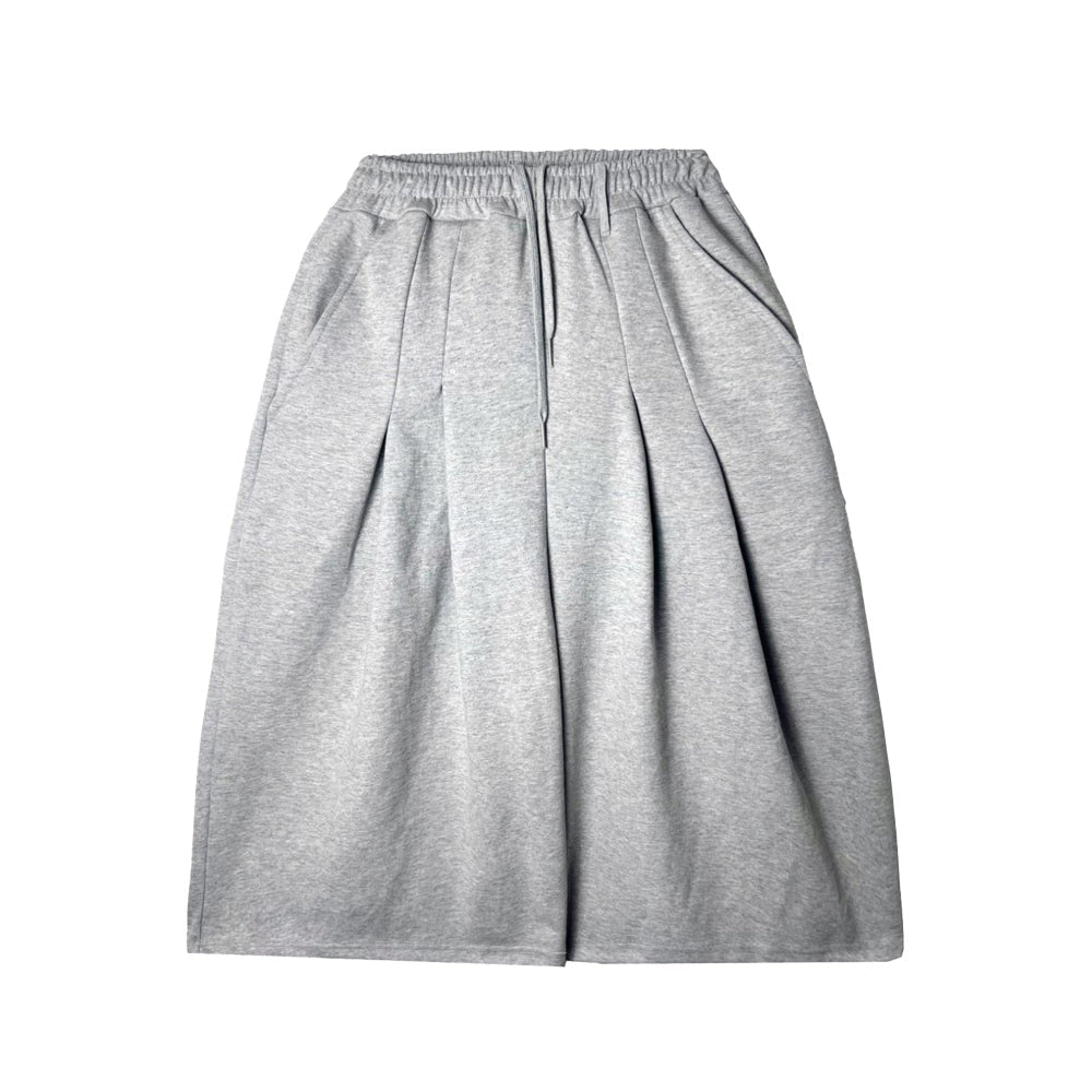 雙打摺 膝下 七分 百慕達 棉質 短褲 / 4色 - WHATEVER