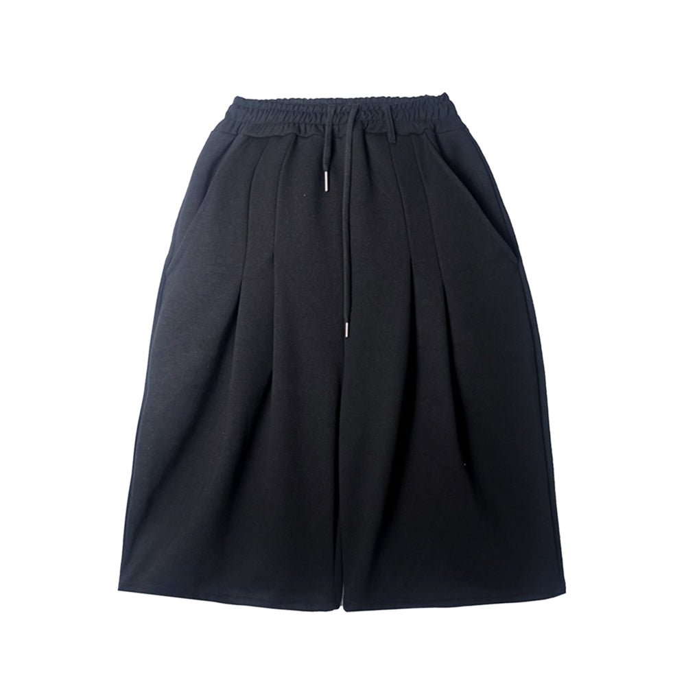 雙打摺 膝下 七分 百慕達 棉質 短褲 / 4色 - WHATEVER