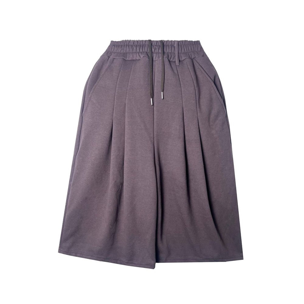 雙打摺 膝下 七分 百慕達 棉質 短褲 / 4色 - WHATEVER