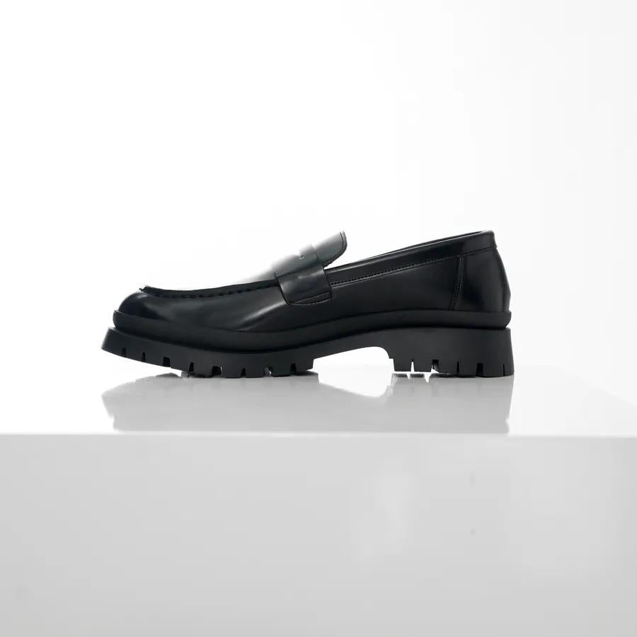 【增高4.5cm】經典 黑色 厚底 樂福鞋 - WHATEVER
