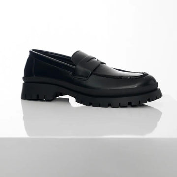 【增高4.5cm】經典 黑色 厚底 樂福鞋 - WHATEVER