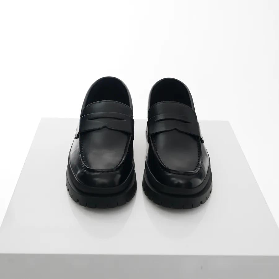 【增高4.5cm】經典 黑色 厚底 樂福鞋 - WHATEVER