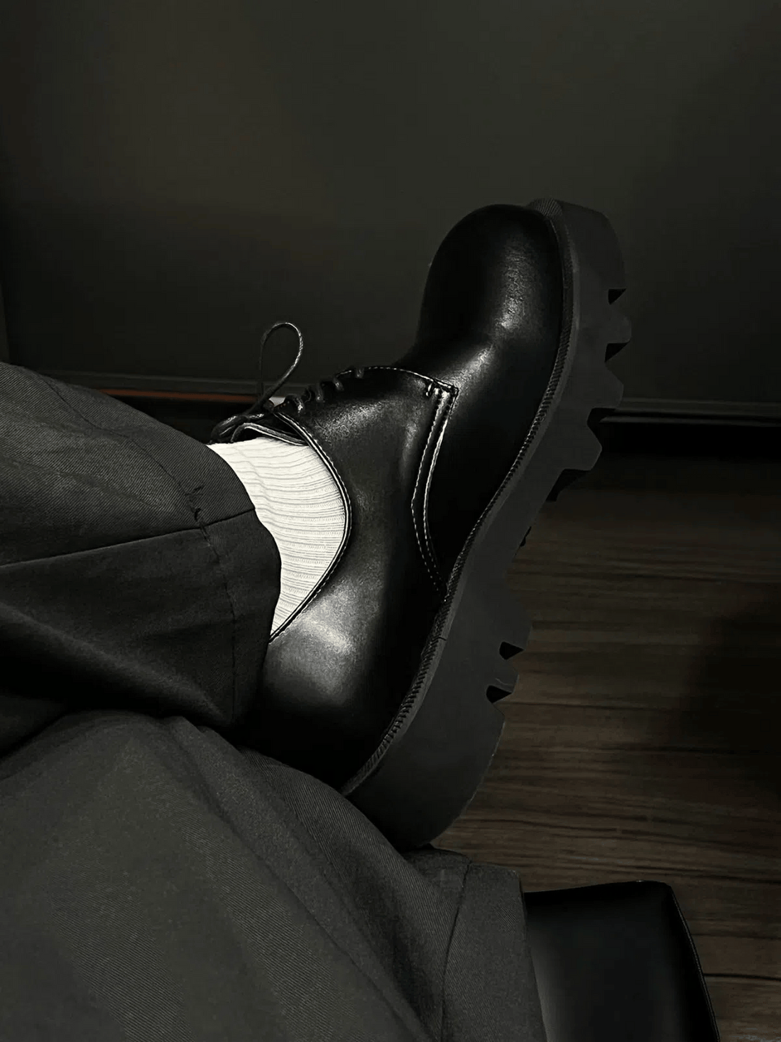 【增高4cm】韓國 牛皮 增高 厚底 德比 皮鞋 - WHATEVER