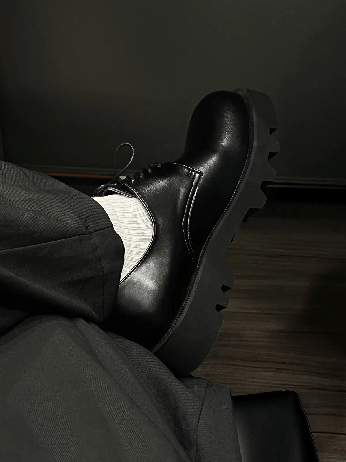 【增高4cm】韓國 牛皮 增高 厚底 德比 皮鞋 - WHATEVER