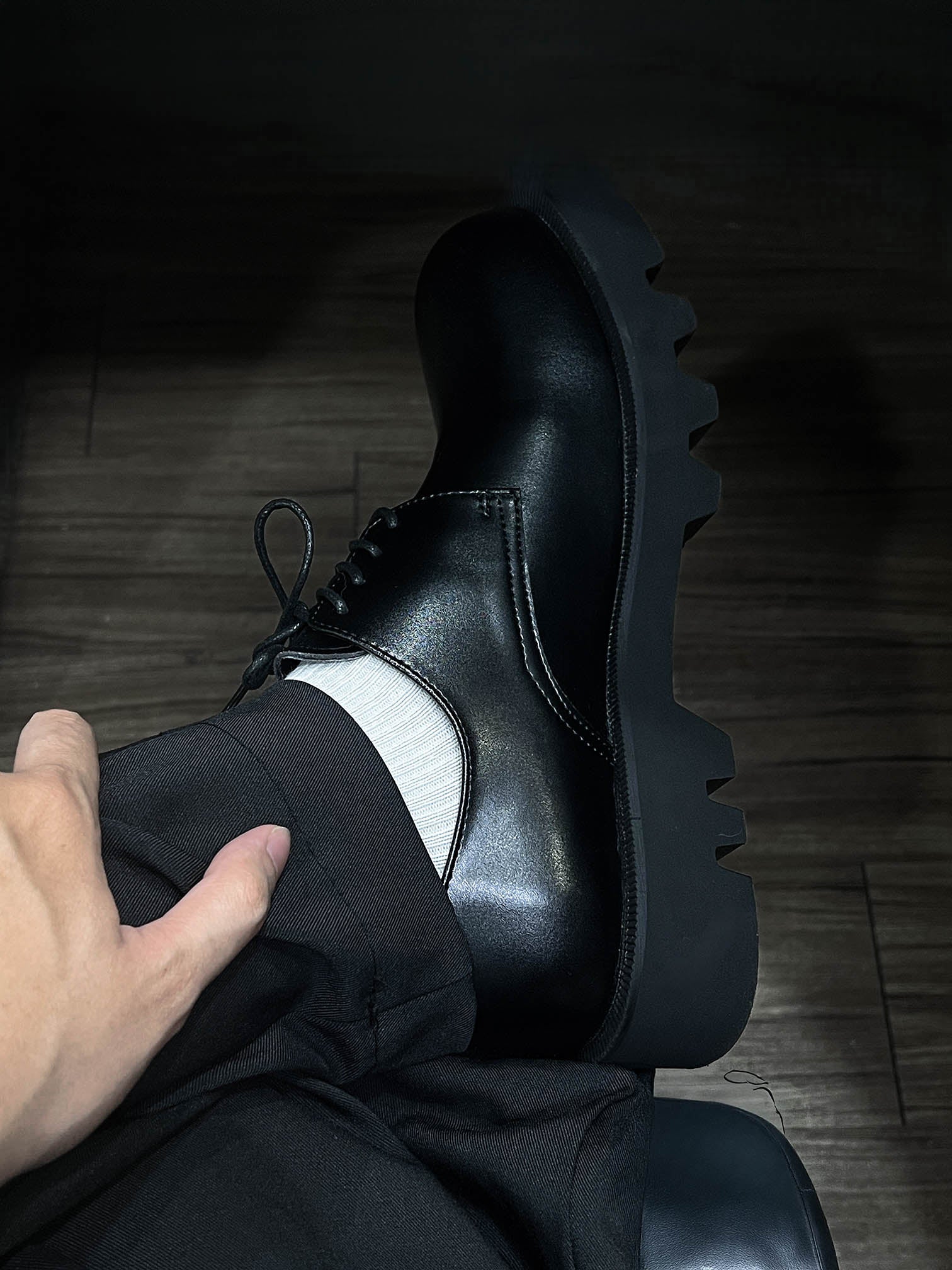 【增高4cm】韓國 牛皮 增高 厚底 德比 皮鞋 - WHATEVER