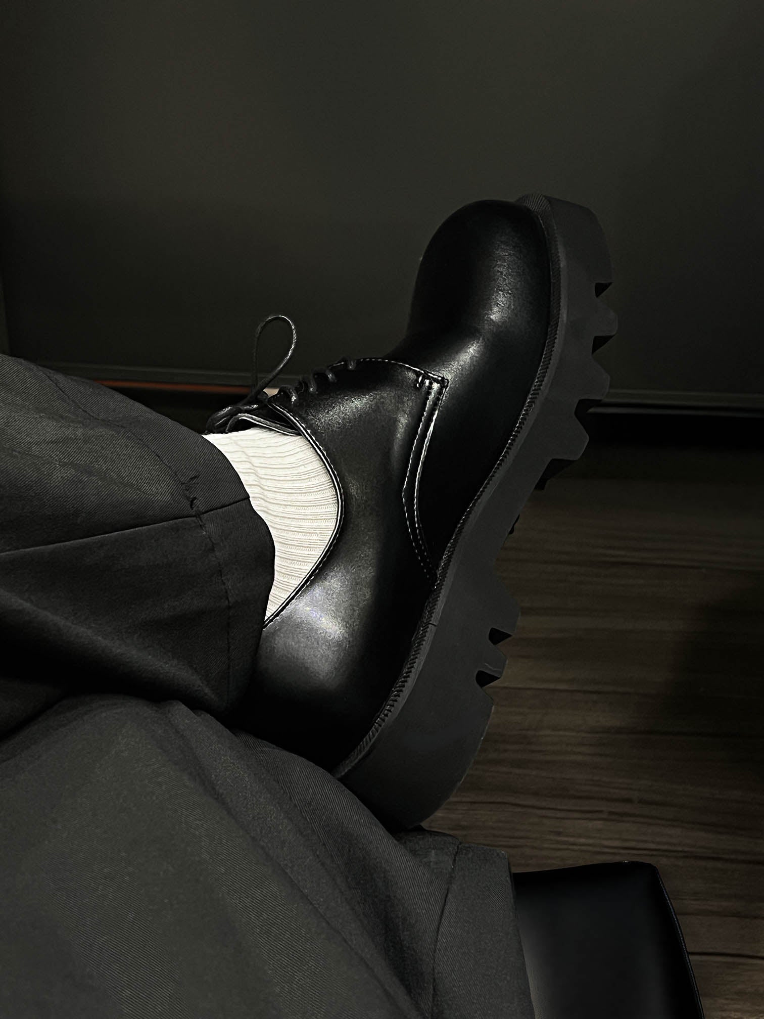 【增高4cm】韓國 牛皮 增高 厚底 德比 皮鞋 - WHATEVER