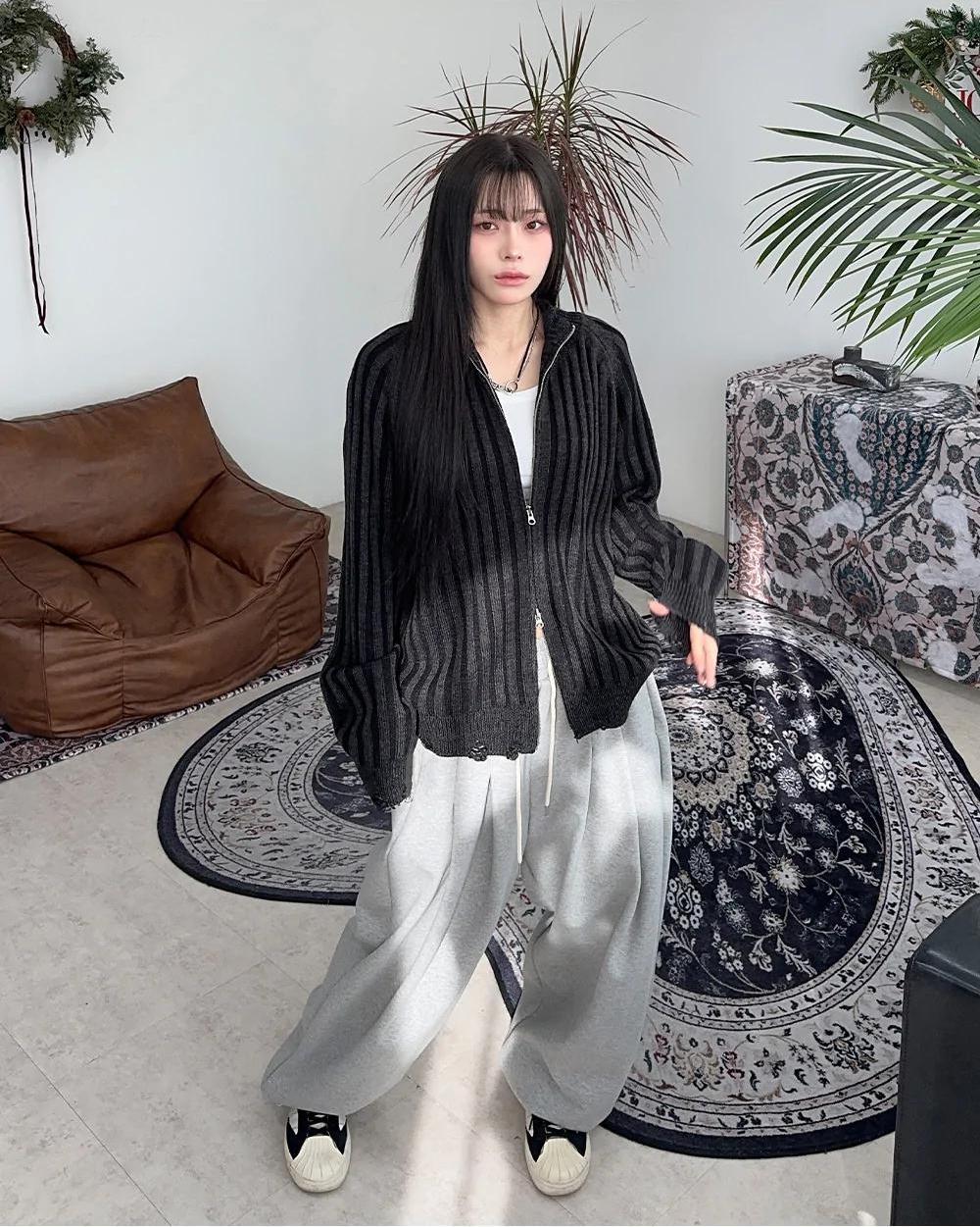 立體剪裁 雙褶 氣球 抽繩 棉褲 / 6色 - WHATEVER STUDIO