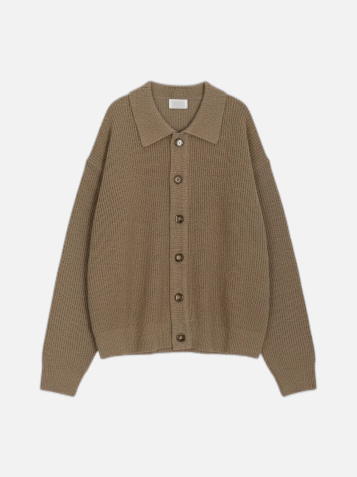 寬鬆 翻領 珍珠釦 針織 開襟衫 / 6色 - WHATEVER