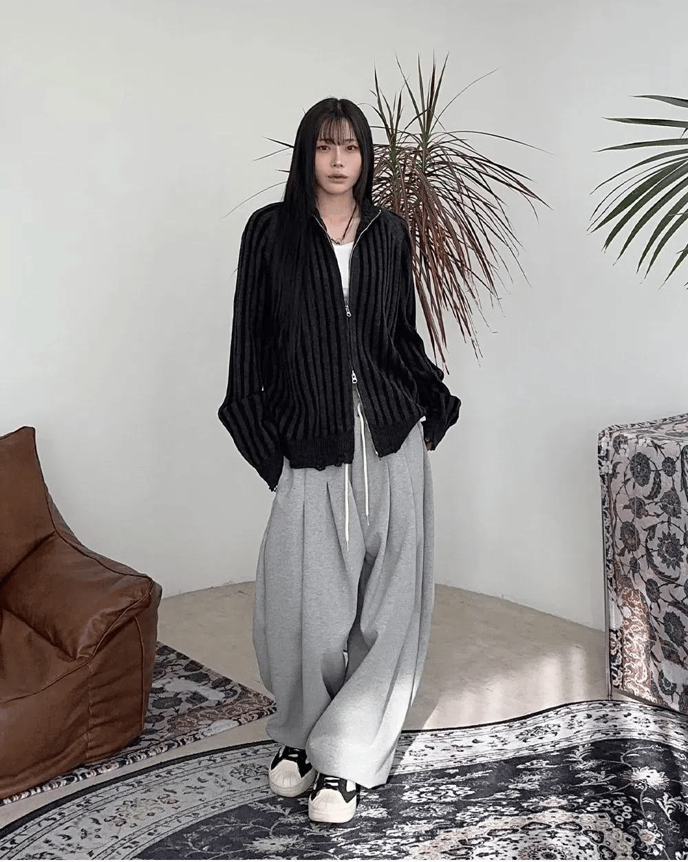 立體剪裁 雙褶 氣球 抽繩 棉褲 / 6色 - WHATEVER STUDIO