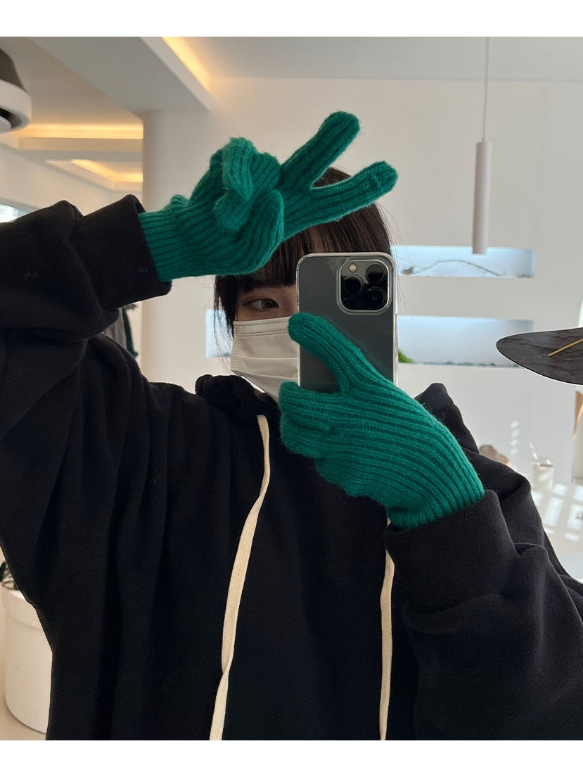 雲朵感 保暖 可觸控 針織手套 / 10色