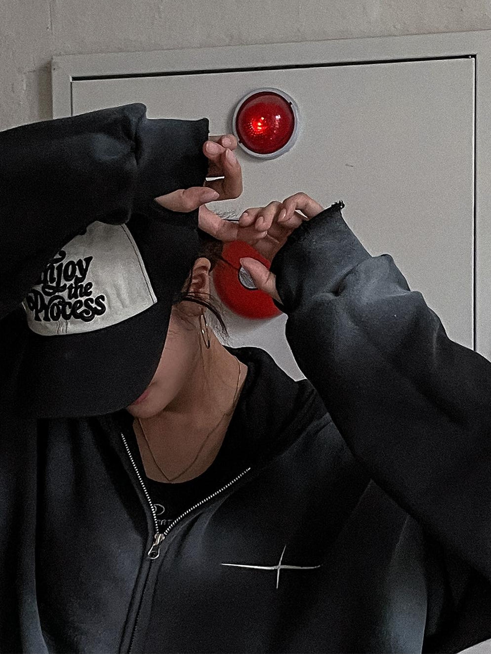 Dirty Fit 紮染 不修邊 雙拉鍊 y2k 連帽 外套 / 2色