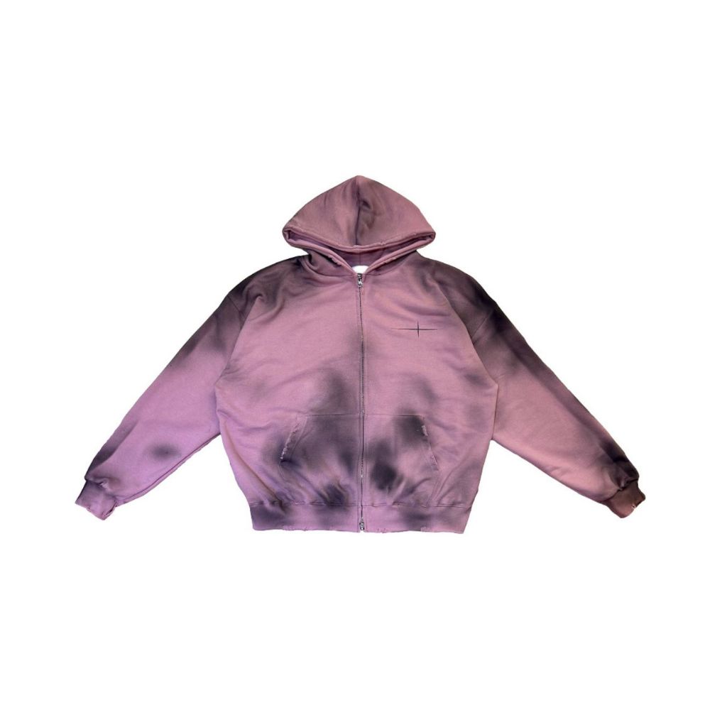 Dirty Fit 紮染 不修邊 雙拉鍊 y2k 連帽 外套 / 2色