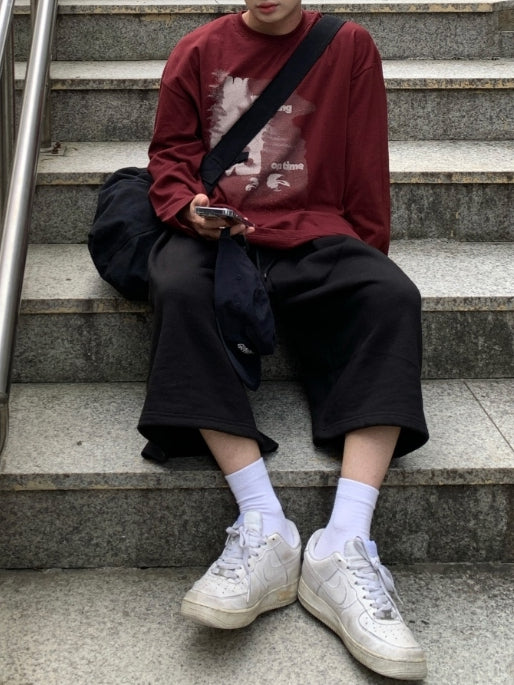 ON TIME 殘影 印花 長袖 T恤 / 4色【部分現貨】