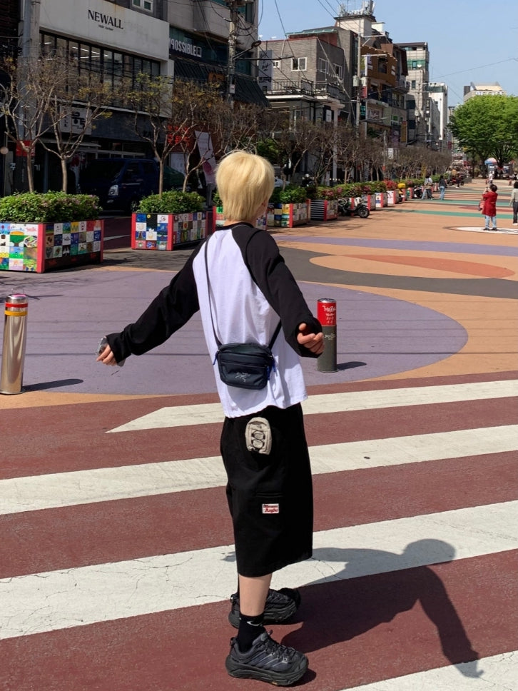 簡約 百搭 電繡 小標 百慕達 短褲 / 4色【部分現貨】