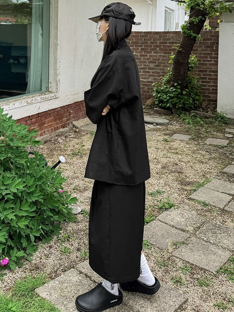 涼感 亞麻 輕正裝 五分袖 西裝外套 / 2色【部分現貨】