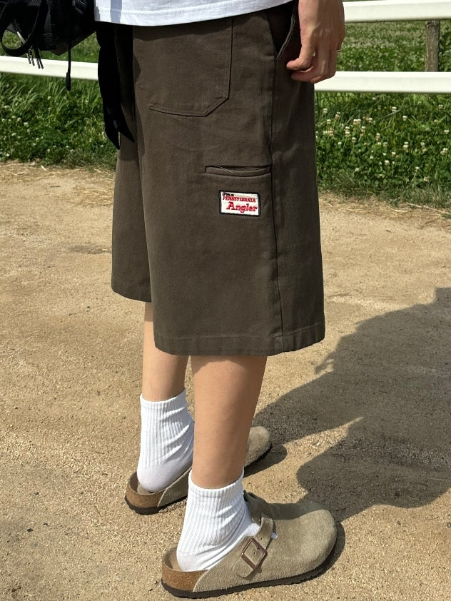 簡約 百搭 電繡 小標 百慕達 短褲 / 4色【部分現貨】