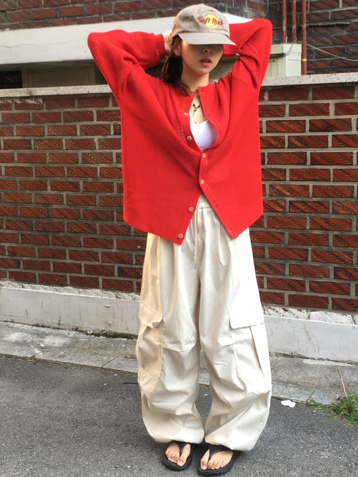 簡約 網眼 透氣 亨利領 開襟衫 外套 / 4色【部分現貨】