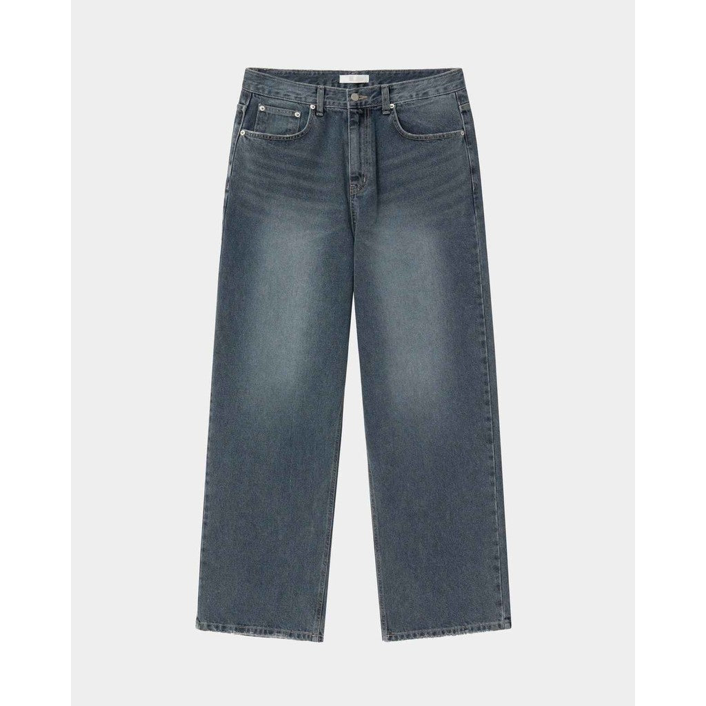 復古 水洗 寬鬆 顯高 直筒 牛仔褲 / 3色【部分現貨】