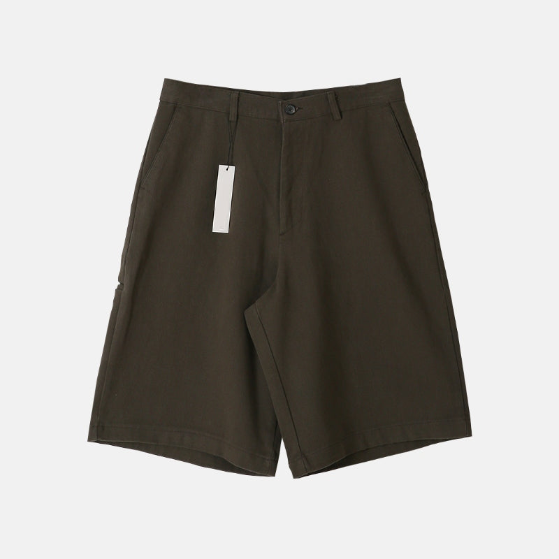 簡約 百搭 電繡 小標 百慕達 短褲 / 4色【部分現貨】