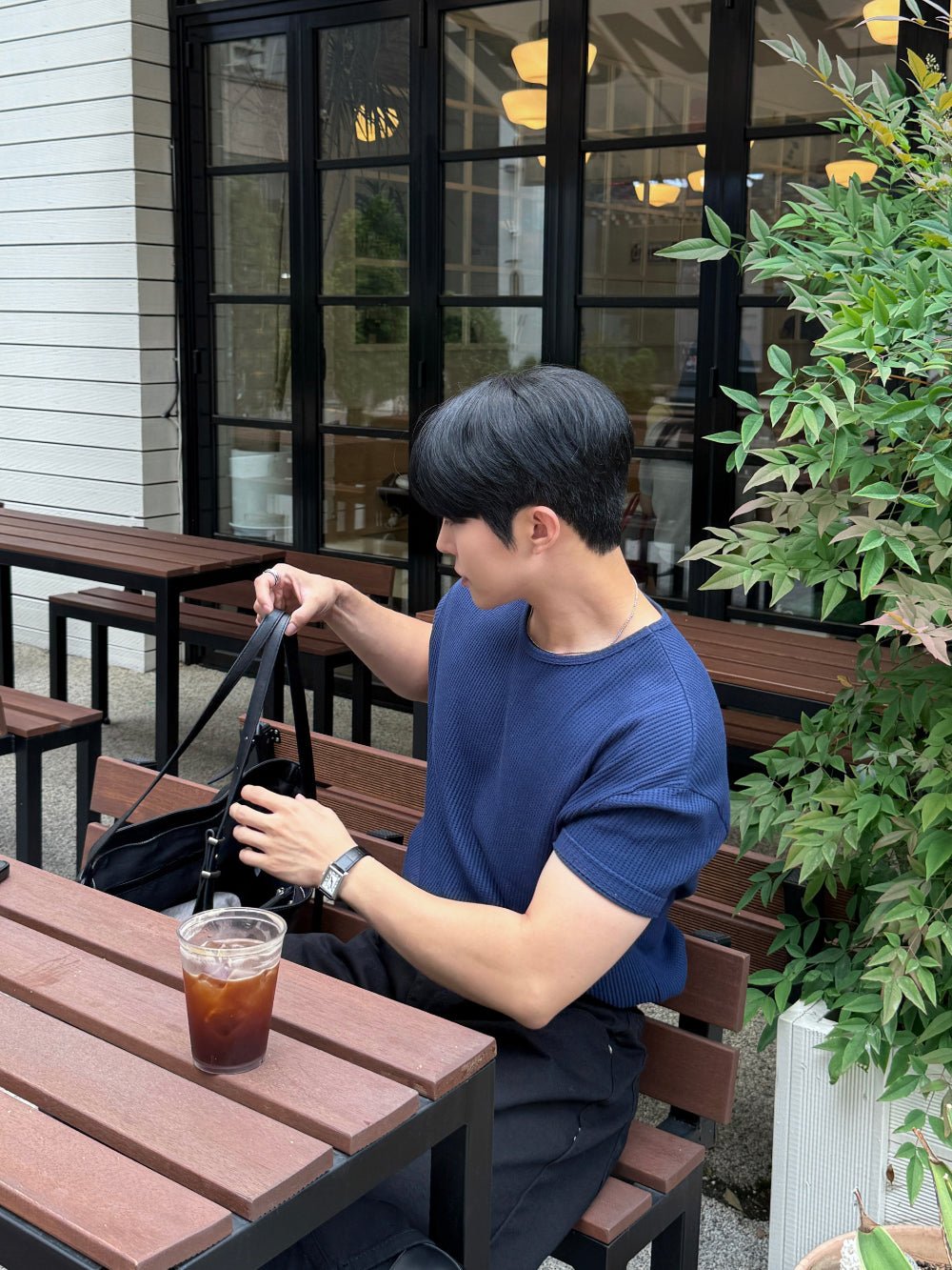 華夫格 短版 合身 上衣 / 7色 - WHATEVER