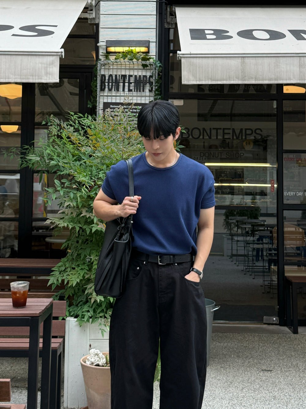 華夫格 短版 合身 上衣 / 7色 - WHATEVER