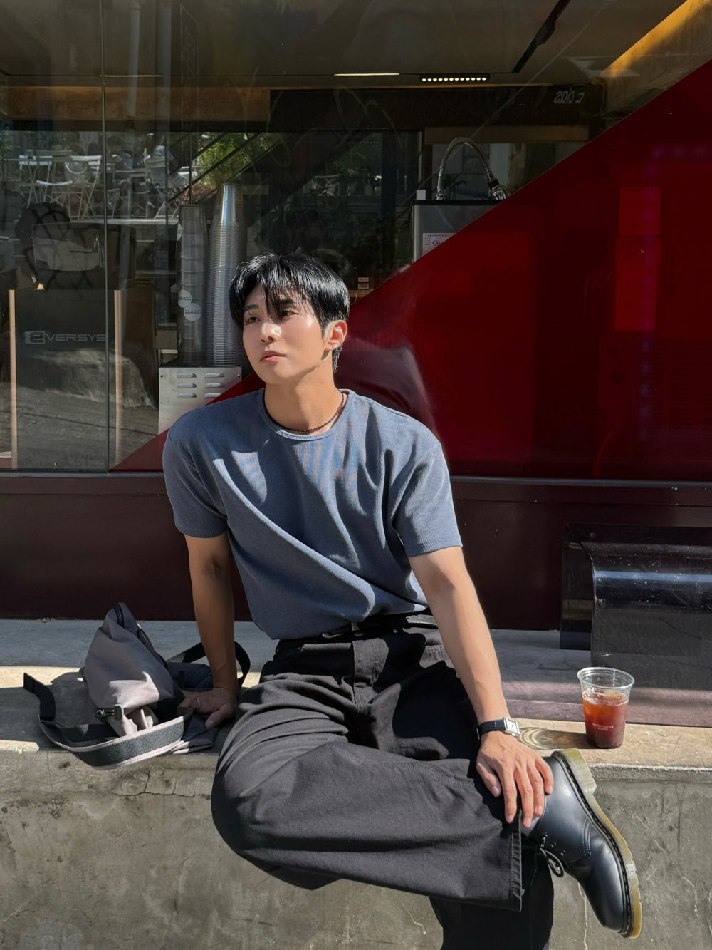 顏料水洗 短版 合身 莫蘭迪 短袖 上衣 / 7色 - WHATEVER