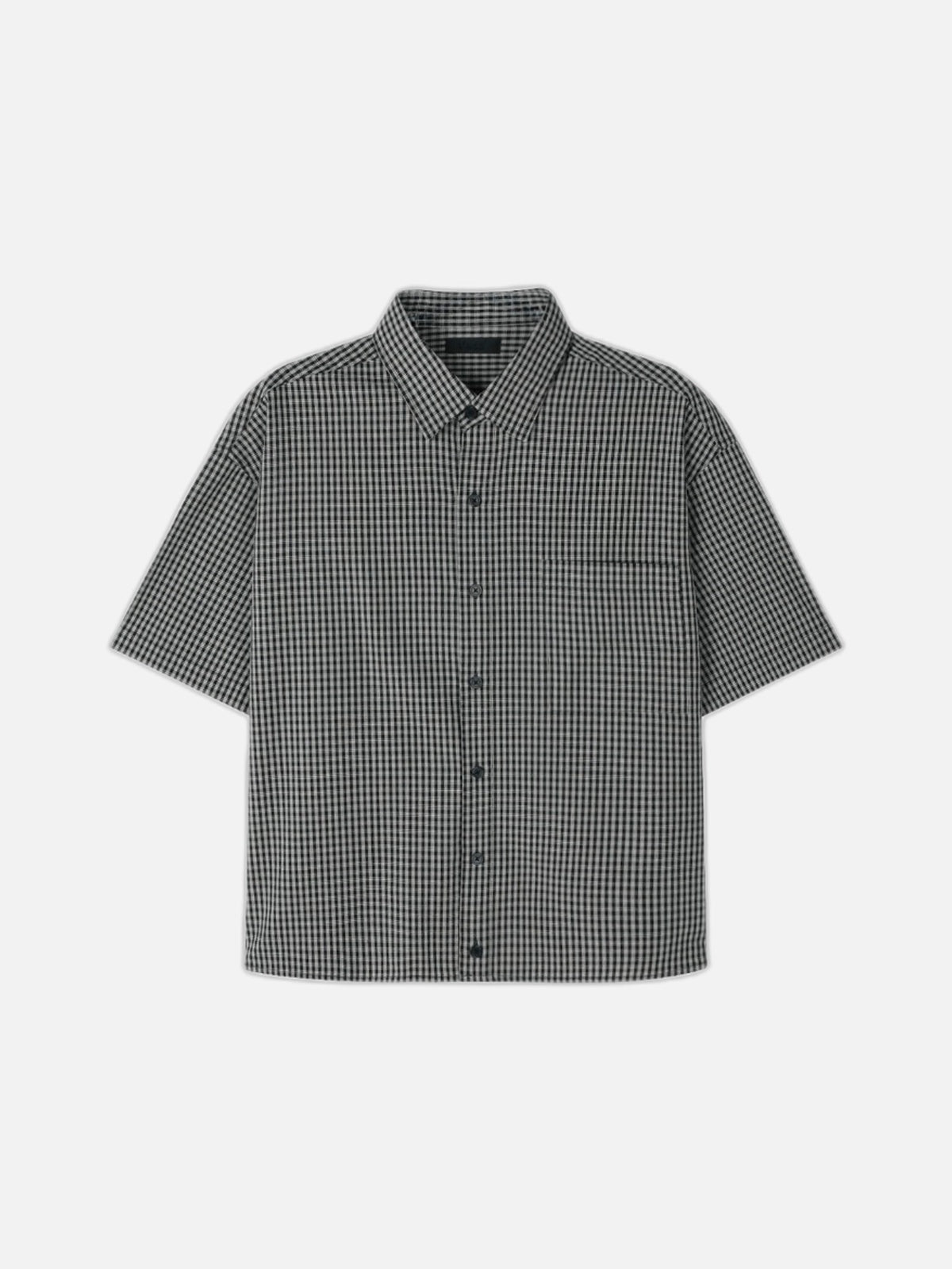 Boxy 短版 格紋 半袖 寬鬆 襯衫 / 4色 - WHATEVER STUDIO