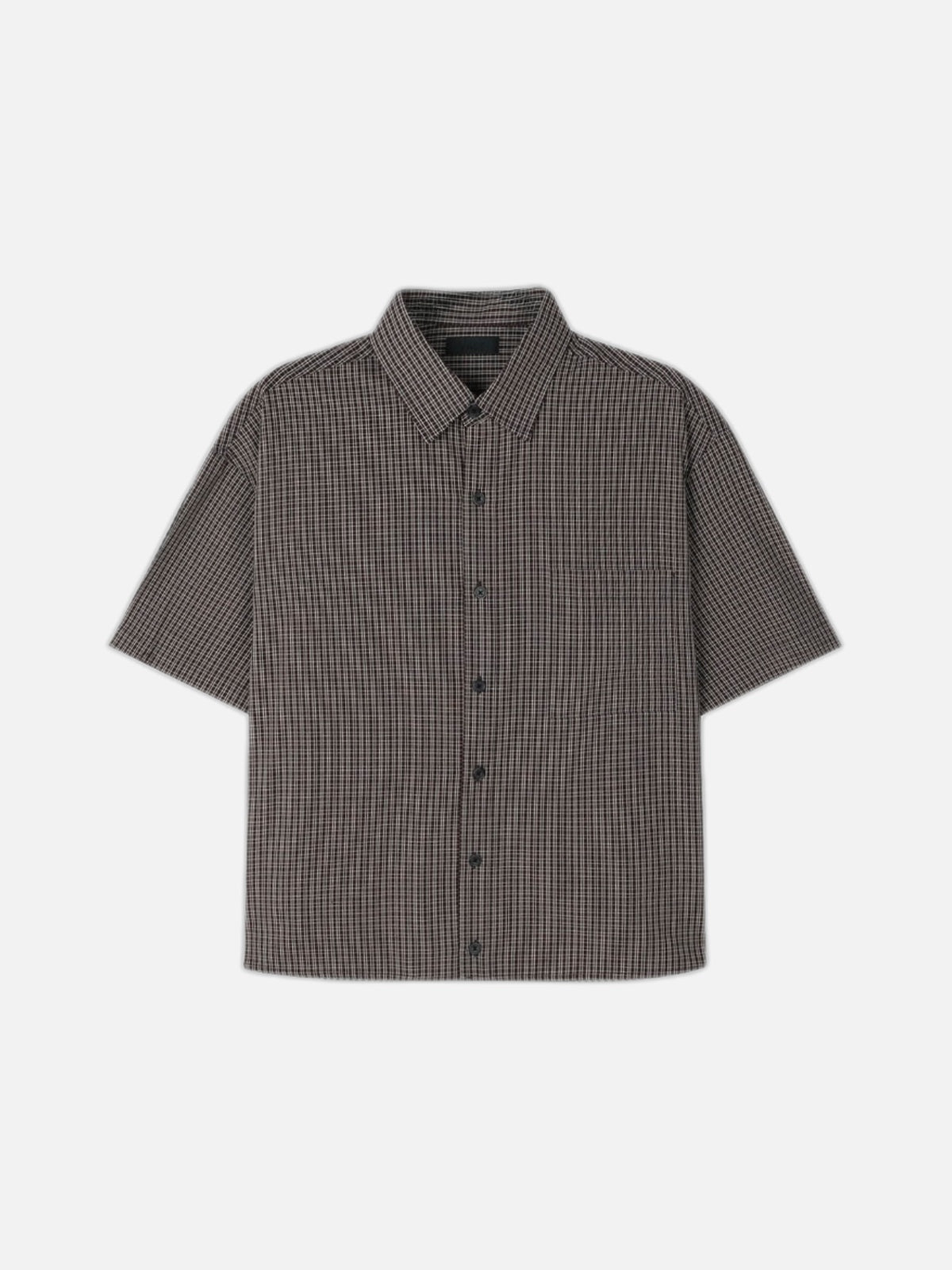 Boxy 短版 格紋 半袖 寬鬆 襯衫 / 4色 - WHATEVER STUDIO