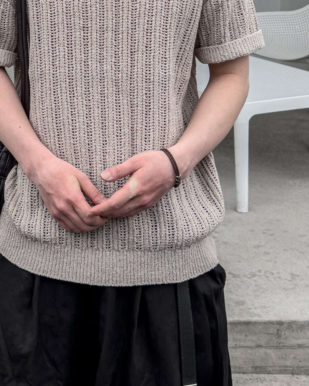 Braided Leather Loop Bracelet / 2色 - WHATEVER